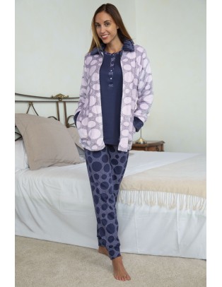 Bata Mujer Corta Cremallera...