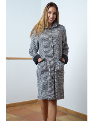 Bata Mujer Larga Botones...