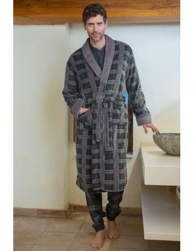 Bata Hombre Larga Cuadros