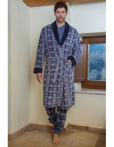 Bata Hombre Larga Cuadros