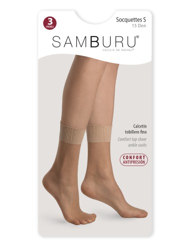 Pack de 3 Tobillero Socquettes S 15 Den