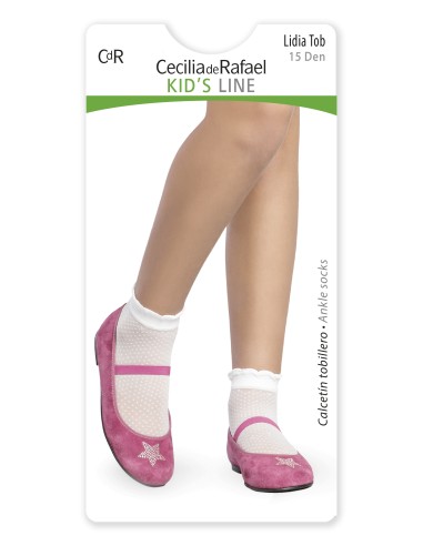 Calcetín tobillero de niña a topos...