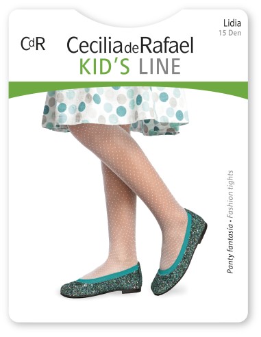 Panty de niña transparente a topos...