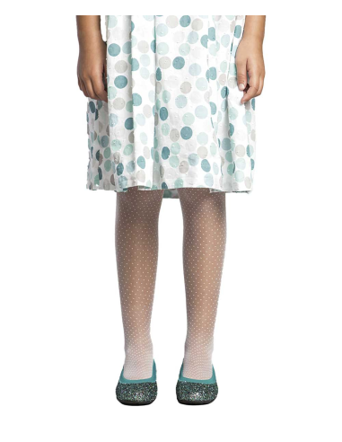 Panty de niña transparente a topos...